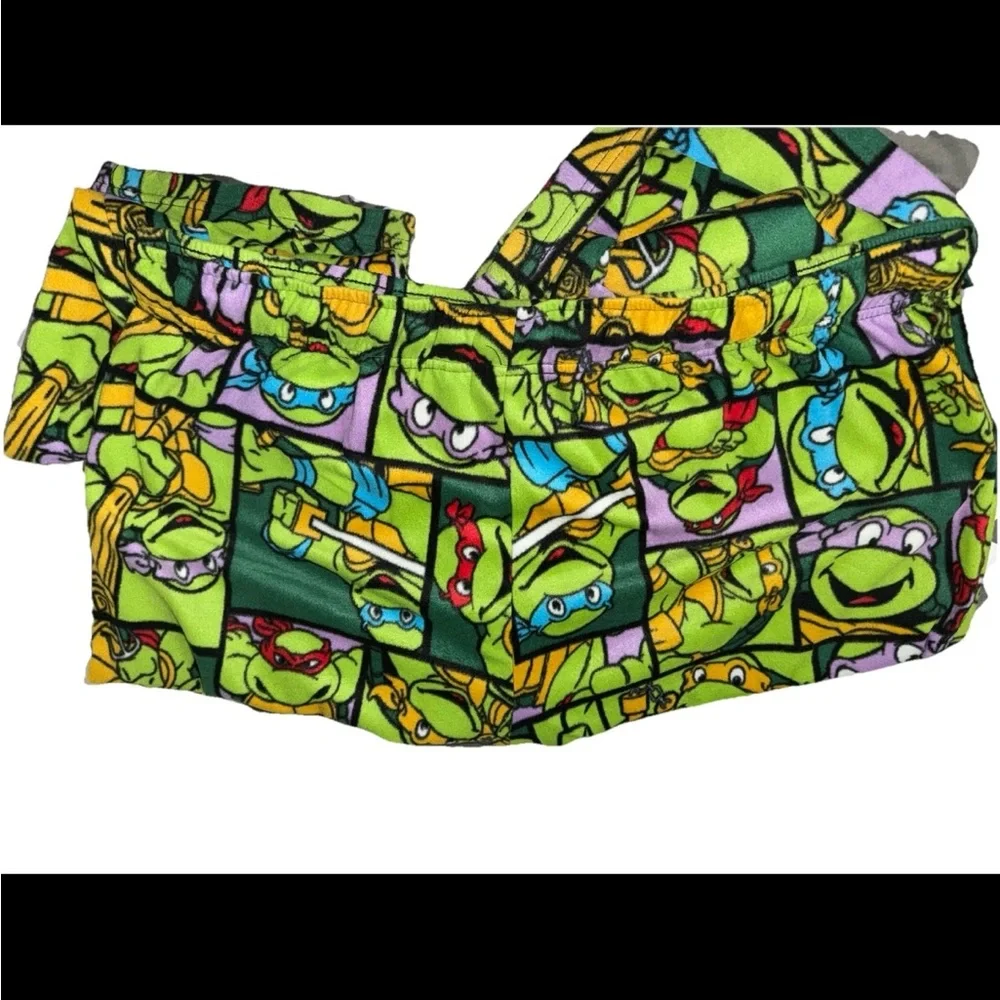 Nickelodeon Viacom Green & Yellow TMNT Cotton Pajama Pants Men XL NEW